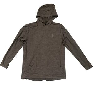 Spyder Active Mens Charcoal Gray Heather Hoodie Pullover Spyder Logo Size Large